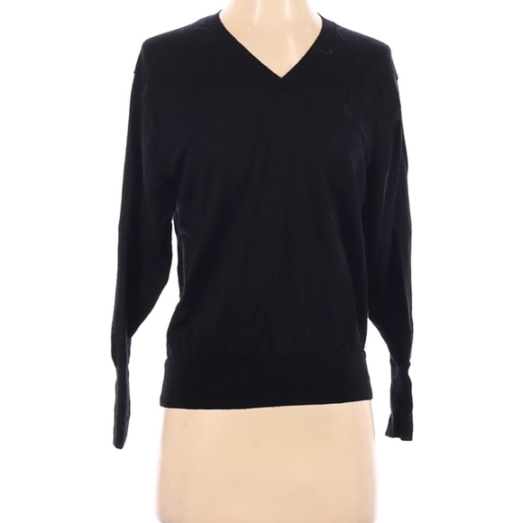 Uniqlo  100% wool vneck  black sweater basic closet staple - Picture 2 of 7